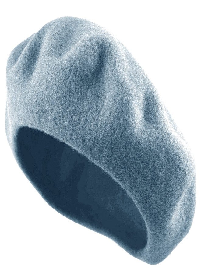 TZ Promise Women's French Beret Hat Solid Color Plain Wool Classic Traditional Artist Cap (US, Alpha, One Size, Baby Blue) - Image 3